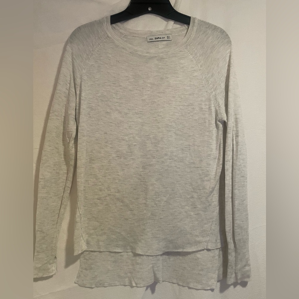 Zara Heather Gray lightweight Knit Top